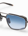 AKONI - "ATLANTIS" Sunglasses in Brushed Black Frames w/Crystal Grey Accents and Dusty Blue Gradient Lenses