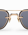 AKONI - "JURA" in 12k Gold Frames with Crystal Black accents and Dark Grey Lenses