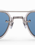 AKONI - "JURA" Sunglasses in Silver and Crystal Grey with Dusty Blue Lenses