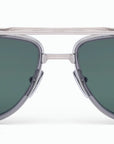 AKONI - "SPITZER" - with Brushed Shiny Palladium Frames and Deep Emerald Green Lenses