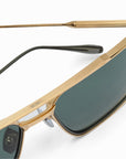 AKONI - "TELESTO" in Brushed 12k Gold Frames and Deep Emerald Green Lenses