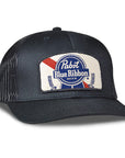 backerton X Sticks & Stones - "PABST BLUE RIBBON" Archie Trucker Hat in Black