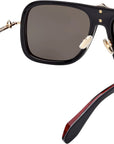 Christian Louboutin - "GREGGO" in Shiny Black Metal with Pale Gold and Red Details
