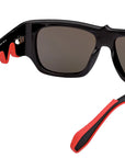 Christian Louboutin - "LOUBISHARK" Sunglasses in Black and Red - LB0016 57mm