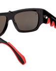 Christian Louboutin - "LOUBISHARK" Sunglasses in Black and Red - LB0016 57mm