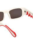 Christian Louboutin - "LOUBISHARK" Sunglasses in White with Smoke Lenses - LB0017 53MM