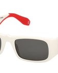 Christian Louboutin - "LOUBISHARK" Sunglasses in White with Smoke Lenses - LB0017 53MM