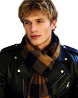 C’N’C Costume National - “CAMPO” Black & Orange Checked Scarf