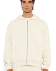 CULT OF INDIVIDUALITY - “ZAK" Hooded Zip Sweatshirt in Winter White