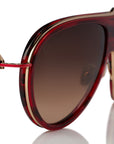 Christian Louboutin - "GREGGO" Sunglasses in RED HORN / SHINY GOLD - LB0004