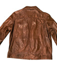 COWBOYS & DEMONS- "WHISKEY" Brown Leather Jacket with Diamond Vintage Key Pull