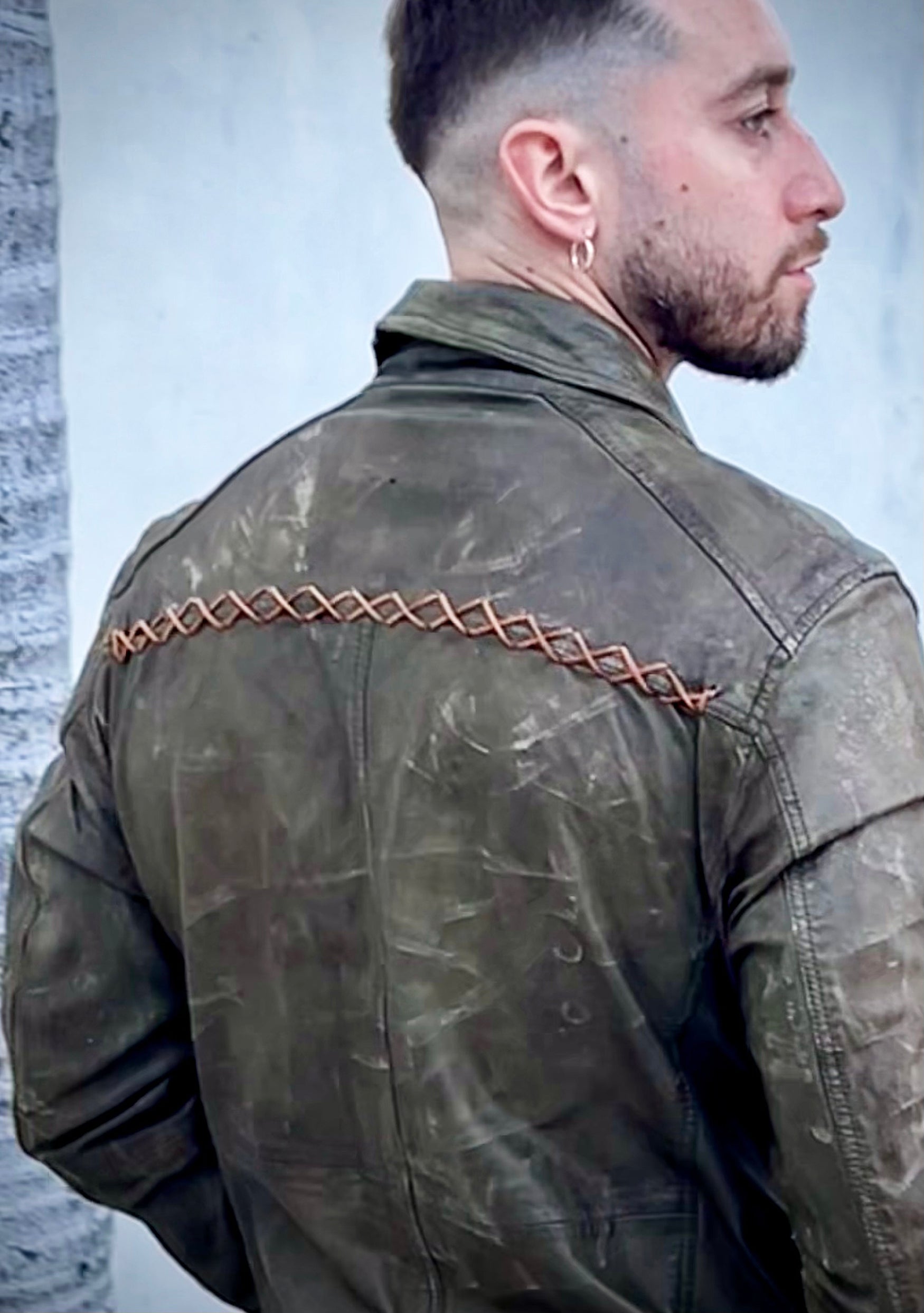 COWBOYS &amp; DEMONS - &quot;TWISTED&quot; Leather Jacket in Vintage Green
