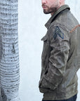 COWBOYS & DEMONS - "TWISTED" Leather Jacket in Vintage Green