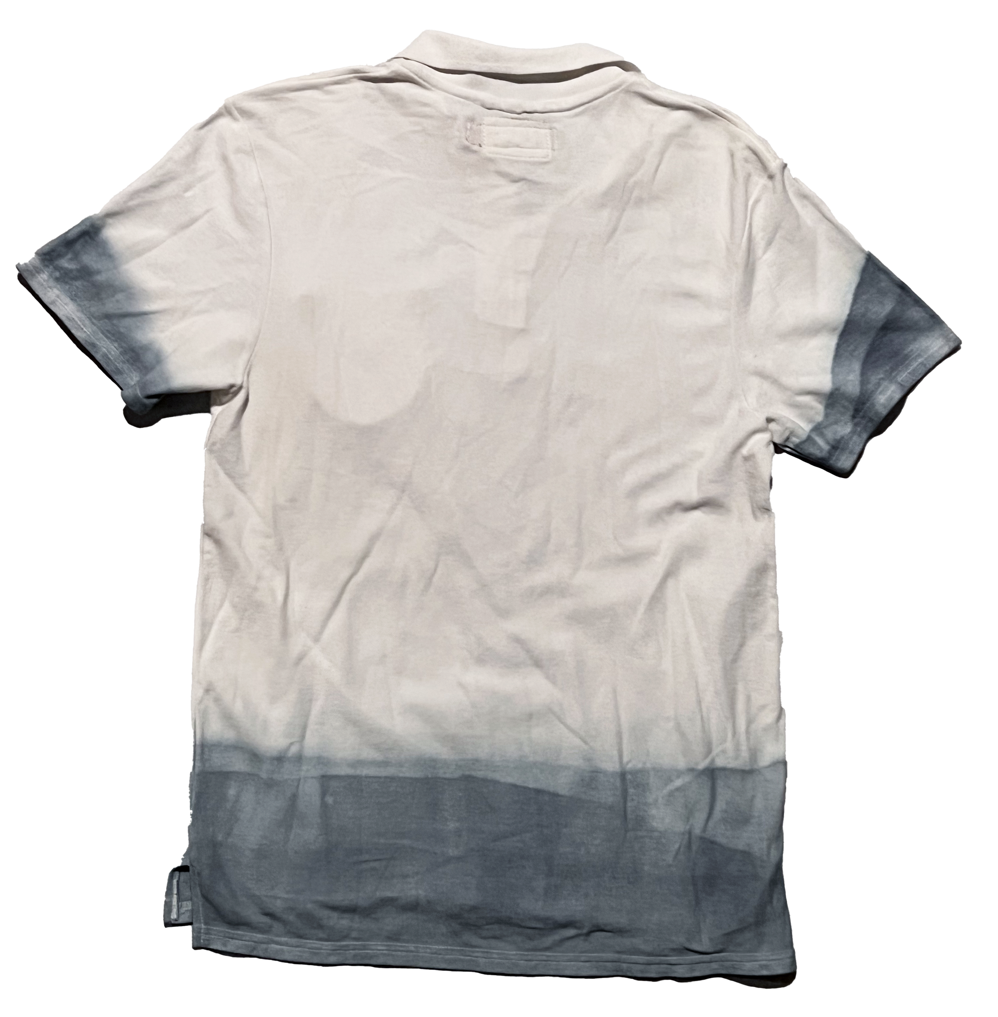 Cowboys & Demons - "POINT” Hand Dyed Polo Shirt in Gradient Blue