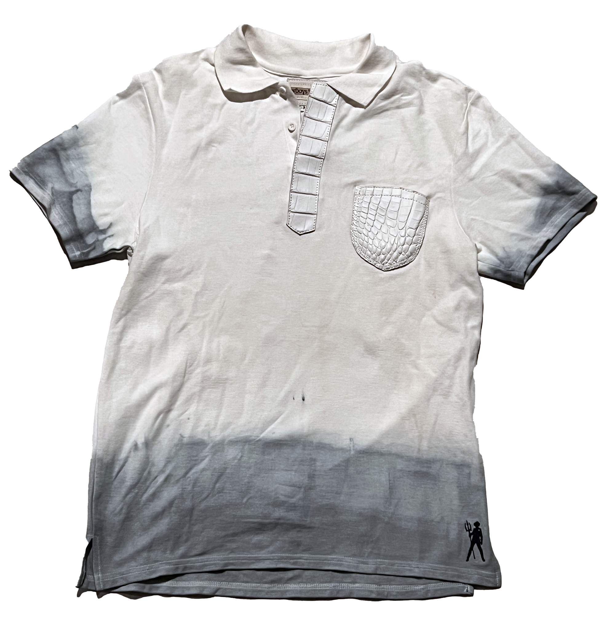 Cowboys & Demons - "POINT” Hand Dyed Polo Shirt in Gradient Blue