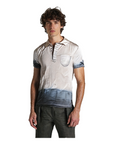 Cowboys & Demons - "POINT” Hand Dyed Polo Shirt in Gradient Blue