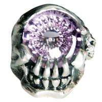 DOUBLE CROSS by Travis Walker - "CYCLOPS" Skull Ring with Amethyst