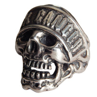 DOUBLE CROSS by Travis Walker - "FUCK CANCER" Rocker Skull Ring
