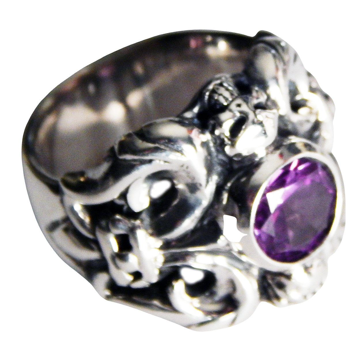 DOUBLE CROSS by Travis Walker - &quot;MONARCH RING&quot; with Alexandrite CZ Stone