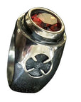 DOUBLE CROSS by Travis Walker - "POPE RING" with Brilliant RED CZ