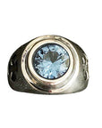 DOUBLE CROSS by Travis Walker - "POPE RING" with Blue Alexandrite CZ Stone