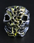 DOUBLE CROSS by Travis Walker - "SKULL NUGGET RING" with 14K Gold DRIP