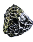 DOUBLE CROSS by Travis Walker - "SKULL NUGGET RING" with 14K Gold DRIP
