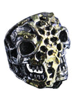 DOUBLE CROSS by Travis Walker - "SKULL NUGGET RING" with 14K Gold DRIP