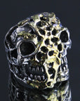 DOUBLE CROSS by Travis Walker - "SKULL NUGGET RING" with 14K Gold DRIP
