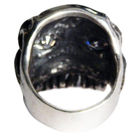 DOUBLE CROSS by Travis Walker - "TOOTHLESS SKULL" Ring with Large CZs