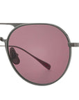 Garrett Leight BLUE - "BENNY J" Sunglasses with Obsidian Titanium Frames and Semi-Flat Pure Violet Frames