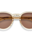 Garrett Leight - "CASILLAS" Sunglasses with CHAMPAGNE Crystal Frames with Semi Flat Pure ROSEWOOD lenses
