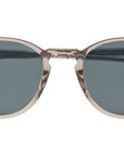 Garrett Leight - "KINNEY" Sunglasses in Clay Crystal Frames and Semi-Flat Pure Indigo Polarized Lenses