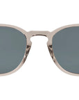 Garrett Leight - "KINNEY" Sunglasses in Clay Crystal Frames and Semi-Flat Pure Indigo Polarized Lenses