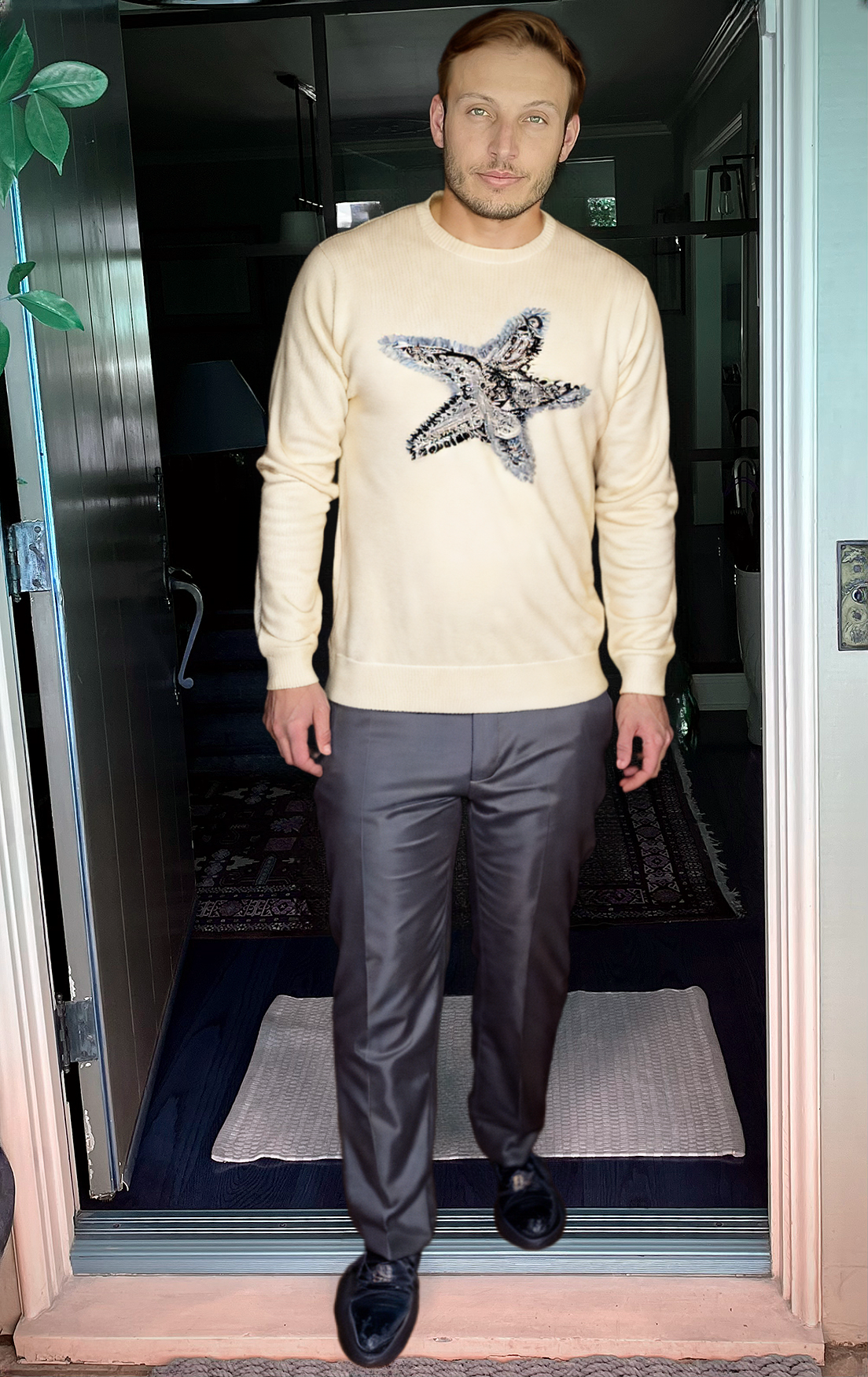 HOMMaRD - "STARFISH" Cashmere and Silk Sweater in Off White