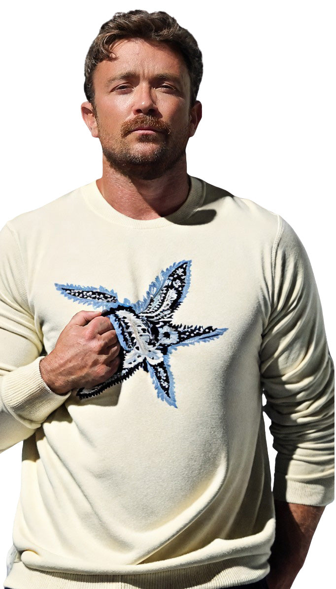 HOMMaRD - "STARFISH" Cashmere and Silk Sweater in Off White