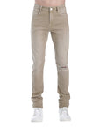 HVMAN - "STRAT" Skinny Distressed Jeans in Khaki