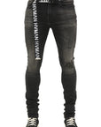 HVMAN - "STRAT" Black Shale Super Skinny Jeans