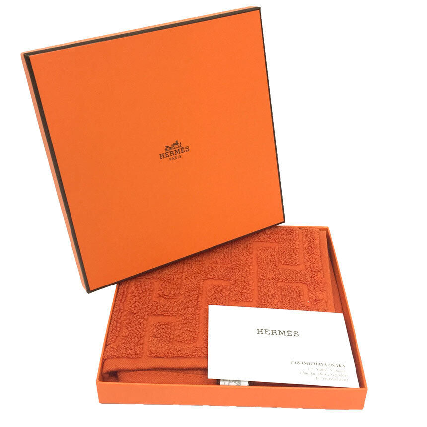 Hermes - &quot;STAIRS&quot; Bar Towel in Orange