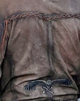 COWBOYS & DEMONS- "SAHARA" Leather Jacket in Washed Grey and Brown