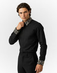 Men's John Richmond - "LEKEM" Studded Long Sleeved Shirt in Black