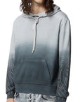 John Richmond - "ORNIK" Gradient Grey Hoodie with Metal Accents