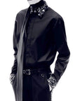 Men's John Richmond - "LEKEM" Studded Long Sleeved Shirt in Black