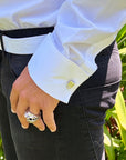 Men's John Richmond - "INGION" Dress Shirt w/Lock Cuff Links in White