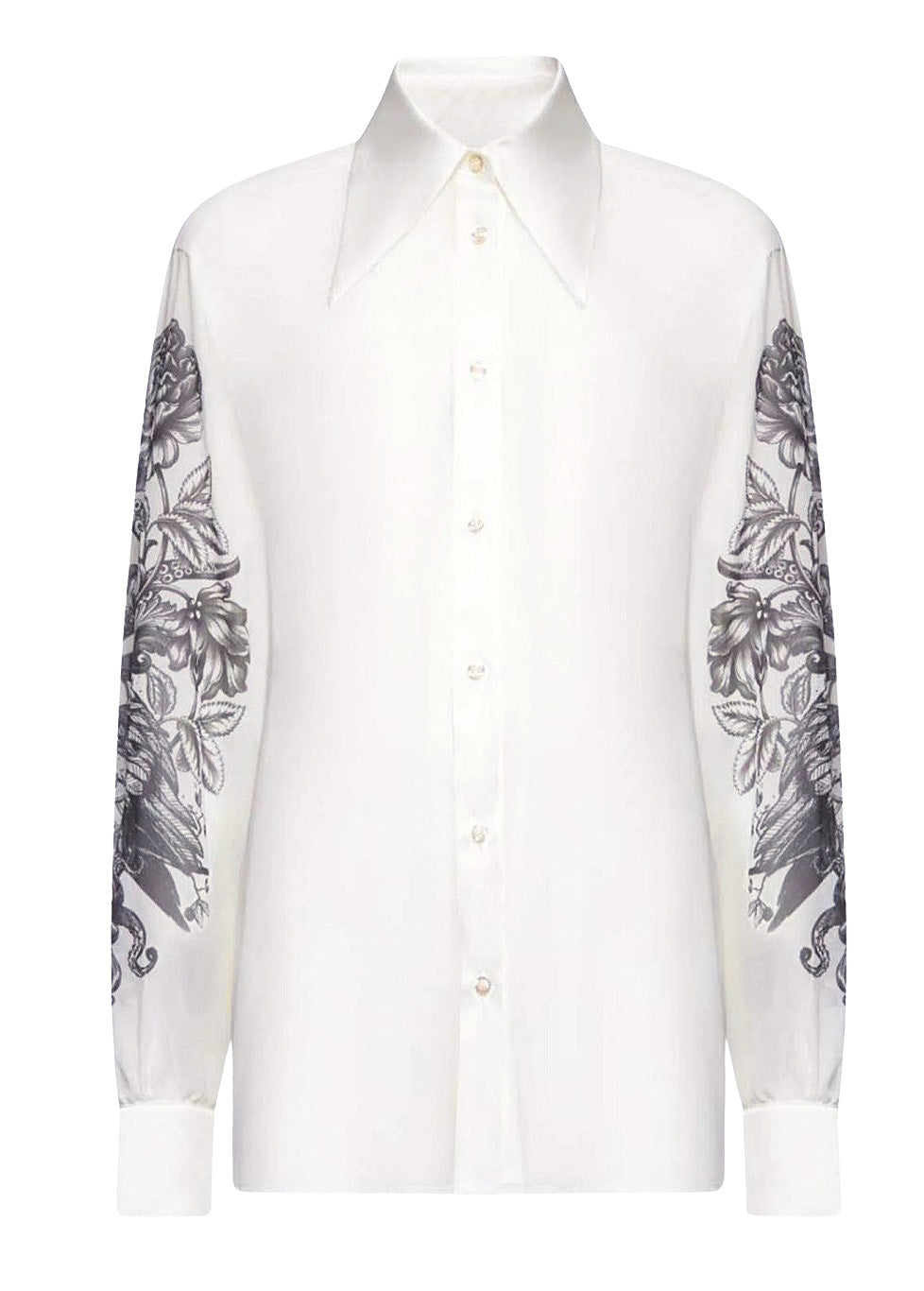 mens white floral dress shirt Hawes & Curtis Green & White Floral Linen Shirt | Green/White