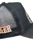 JUNKER Designs - "RAM SKULL" Distressed Trucker Hat in Black