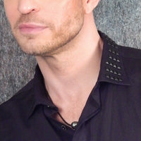Men's John Richmond - "COSTELLATO" Metal Studded Shirt in Black