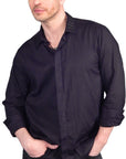 Men's John Richmond - "COSTELLATO" Metal Studded Shirt in Black