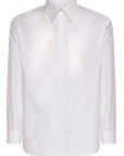 Men's John Richmond - "GOARA" Skull Embroidered Long Sleeved Shirt in White