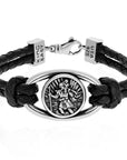 King Baby - "SAINT CHRISTOPHER" Braided Leather Bracelet